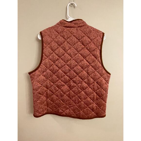 NWOT Simply Southern Womens Medium Herringbone Vest Red & Brown Quilted - Picture 6 of 7